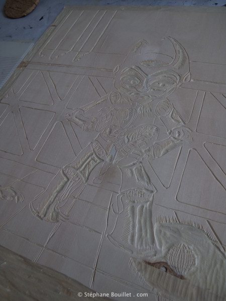 gravure sur bois: plaque finie