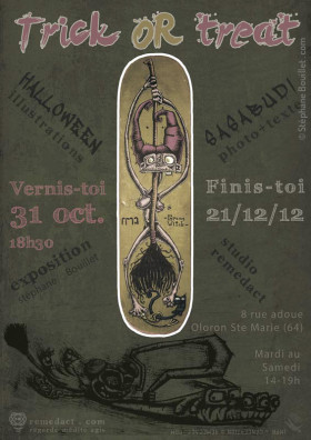 Flyer d'exposition d'illustrations sur Halloween