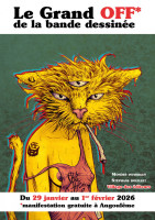 Le Grand Off de la BD, remplaçant le Festival de la BD d'Angoulême en 2026 : affiche alternative avec la chatte au 3eme œil