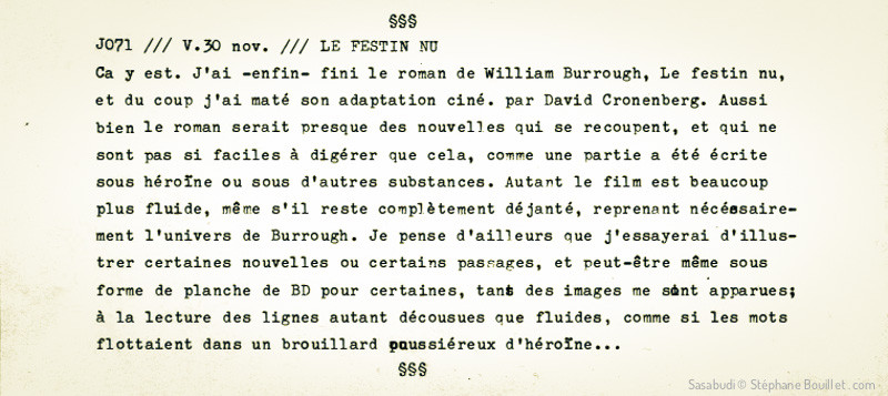 Sasabudi /// Notes /// J071 /// Le festin nu
