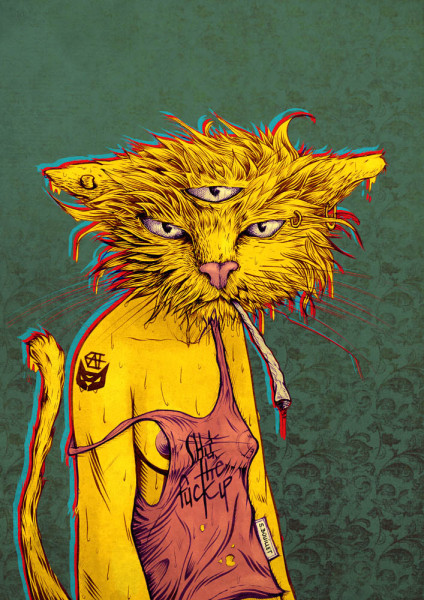 Chatte au troisième œil de la clairvoyance