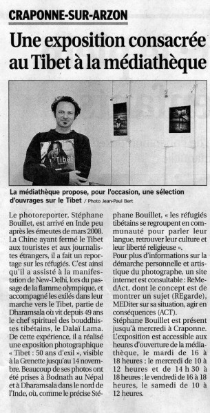 Exposition Free Tibet à Craponne sur Arzon