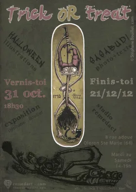 Flyer d'exposition d'illustrations sur Halloween