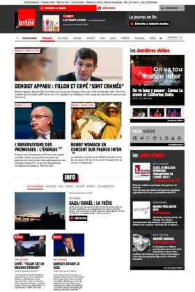 Webdesign: Blanc, rouge et gris: France inter