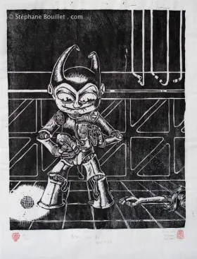 gravure sur bois: estampe noire