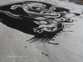 Linogravure Mao & Q.I