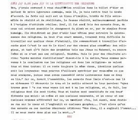 J282 /// DE LA QUINTESSENCE DES RELIGIONS