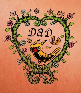 proposition d'image de coeur avec papillon et oiseau