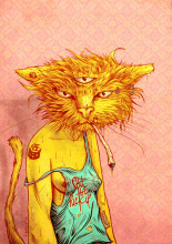 Chatte au troisième œil de la clairvoyance