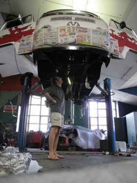 Combi VW: peinture chassis