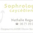 Carte de visite pour une Sophrologue professionnelle. Le logo a également été pensé pour de la psychologie.