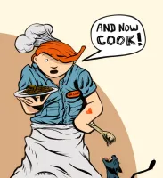 Big Edna, cuisinnière sarcastique - version couleur