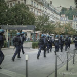CRS lors des manifestations contre les réformes à Lyon
