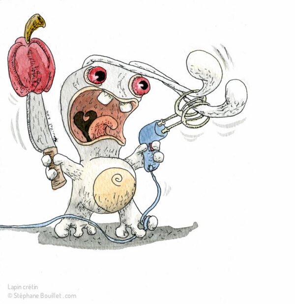 Lapin crétin cuisinier