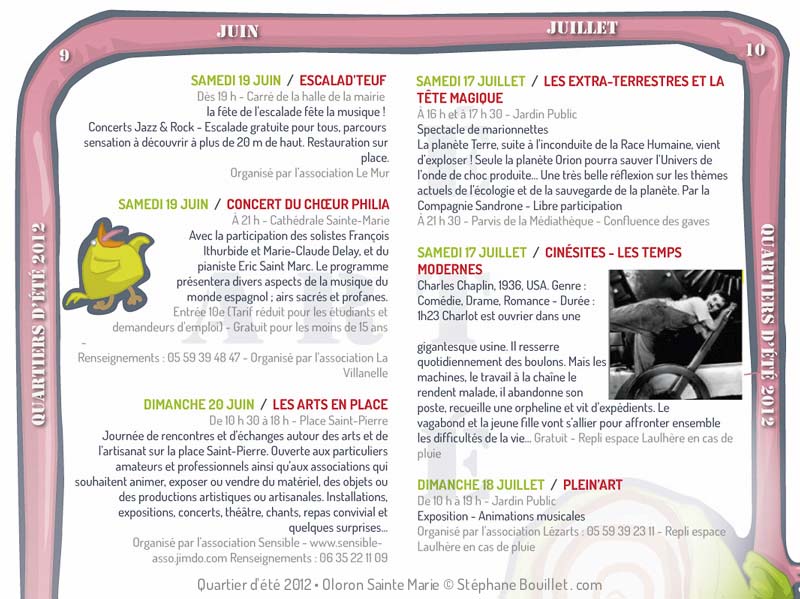 Quartier d&rsquo;été à Oloron • Programme