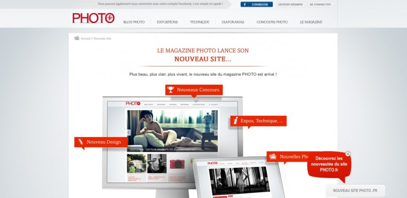 Webdesign: Blanc, gris et rouge