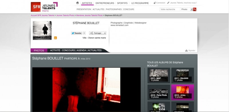 Webdesign: Blanc, rouge et gris: SFR jeunes talents