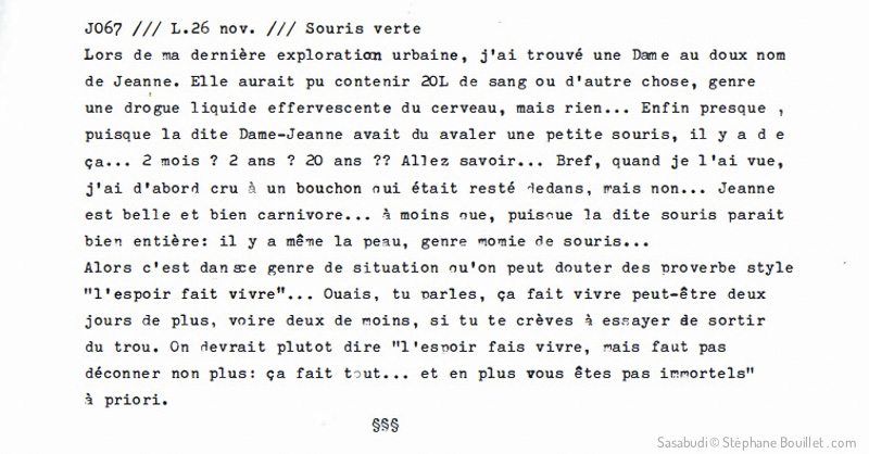 J067 /// Souris verte