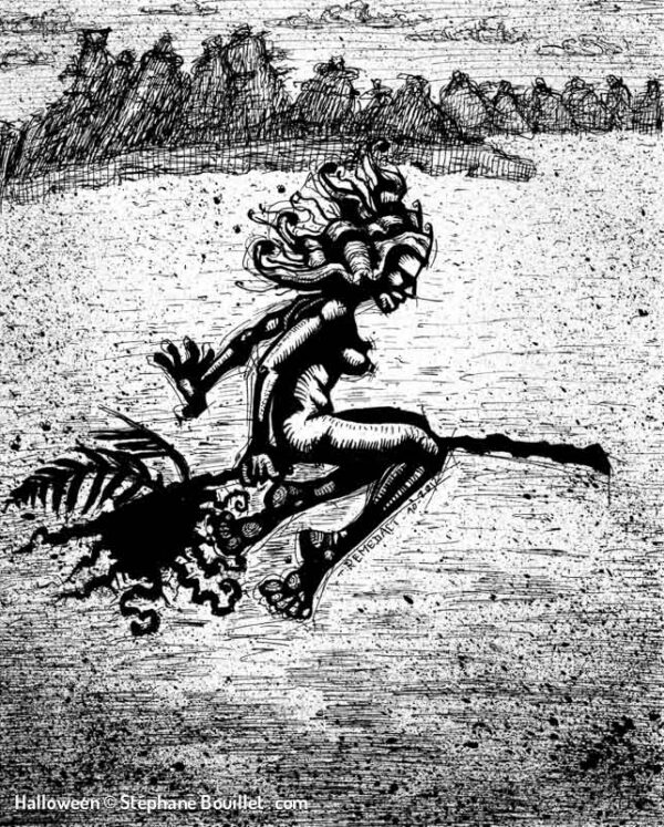 Vol de sorcière nue