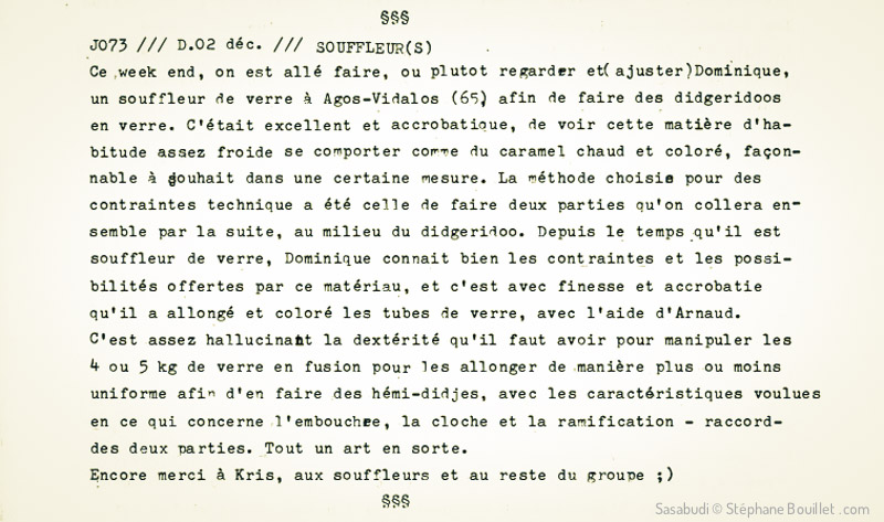 J073 /// Souffleur(s)