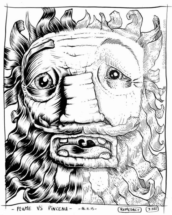 J302 /// Plume versus pinceau