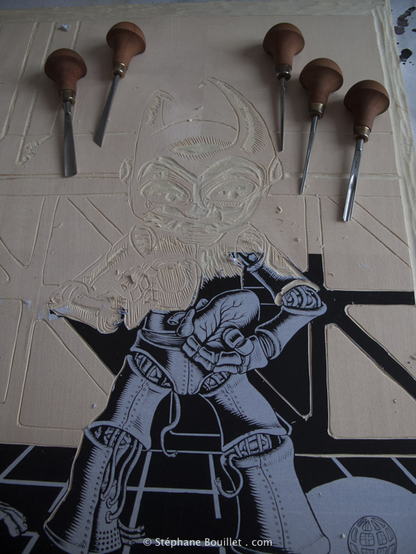 gravure sur bois: gouge