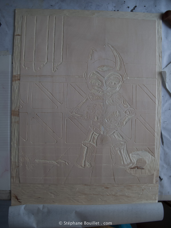 gravure sur bois: plaque finie