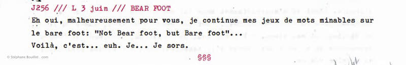 J256 /// BEAR FOOT ? OR BAREFOOT ?