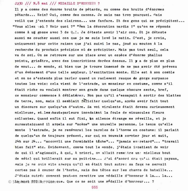 J230 /// MEDAILLE D'HONNEUR ?