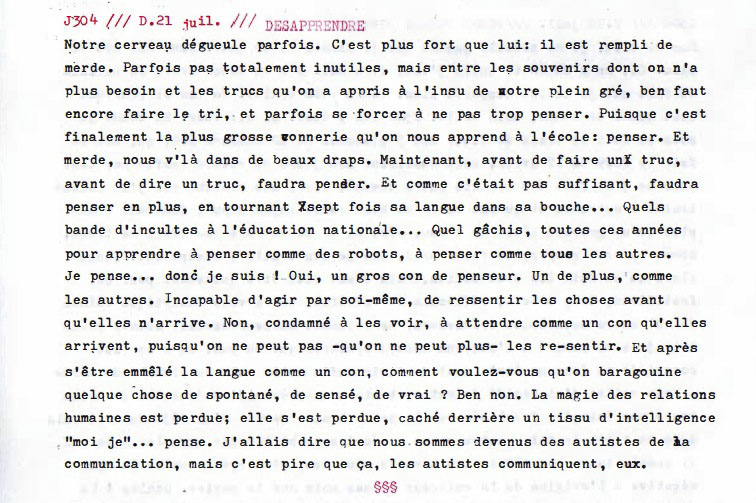 J304 /// DÉS-APPRENDRE