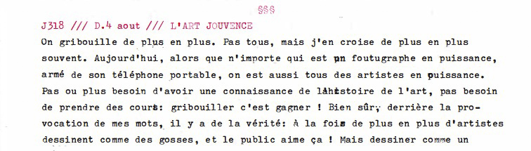 J318 /// D.4 août /// L'ART JOUVENCE