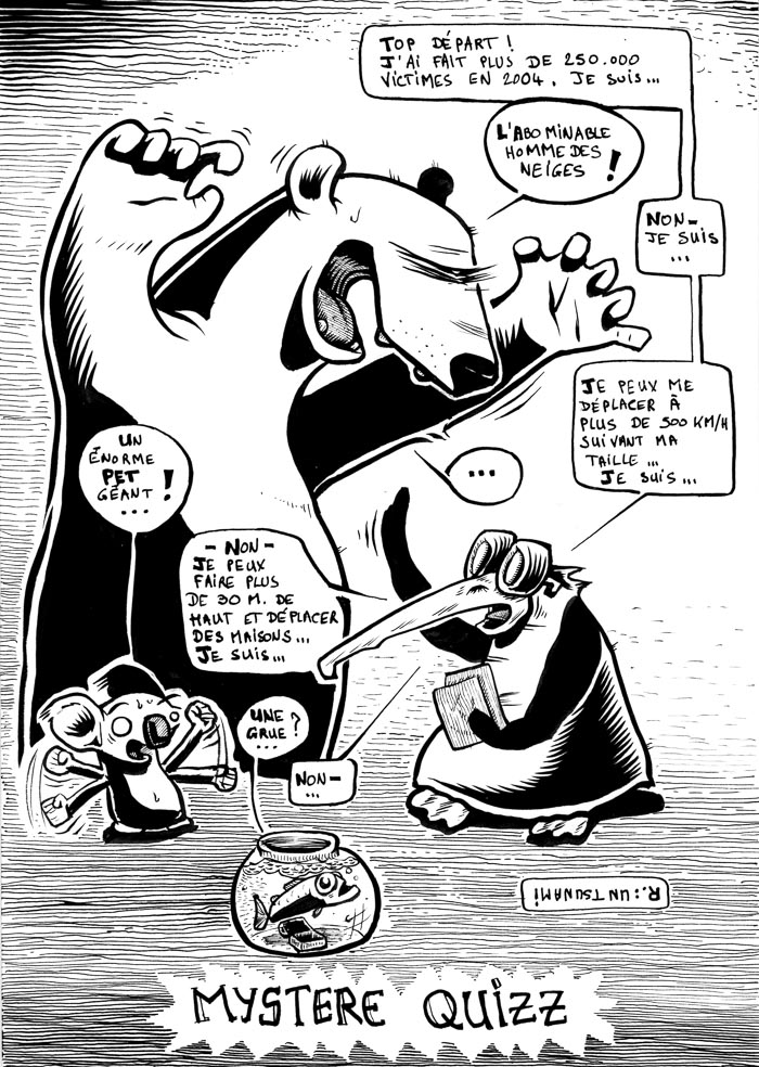 Eau delà / Myster quiz - BD animale sur le réchauffement climatique et plus globalement l'écologie