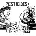 Un paysan manipule des pesticides à mains nue dans les années 90, alors qu'aujourd'hui, on manipule plus souvent les pesticides et autres engrais (surtout quand ils sont concentrés et qu'on doit les diluer) avec des masques à gaz et combinaison de protection...