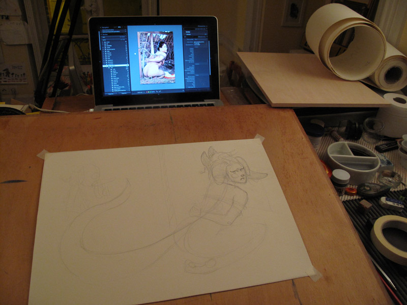 Shibari : kitsune & Hitotsume Kozo – WIP