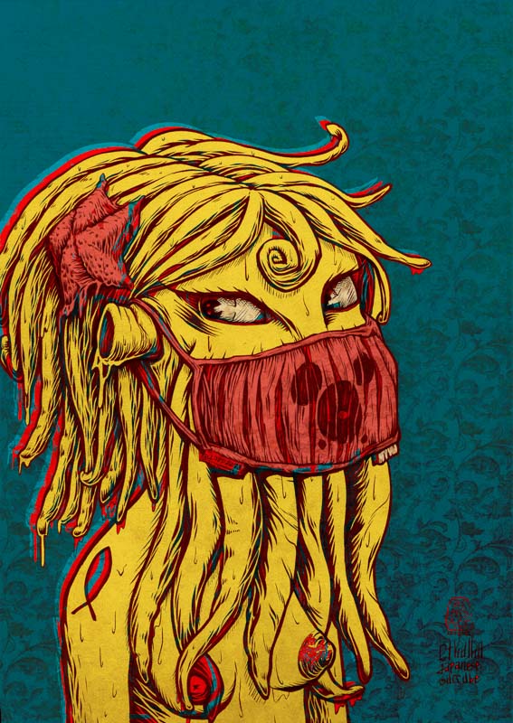 Cthulhu succube with Disney mask