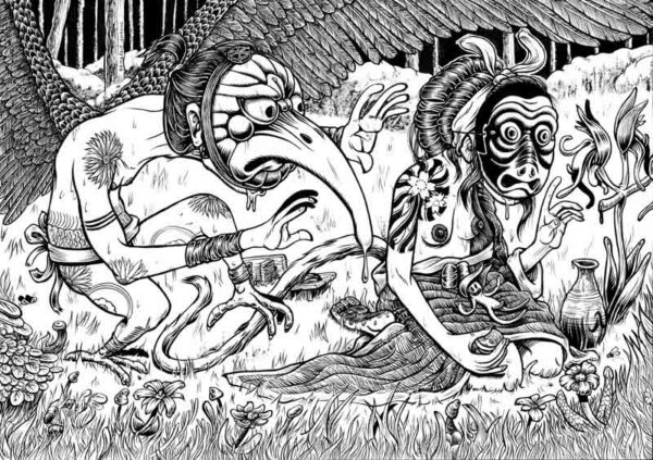 Karasu Tengu & Nue yokai