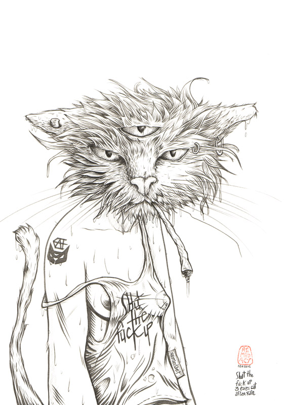 3 eyes freak cat after rain