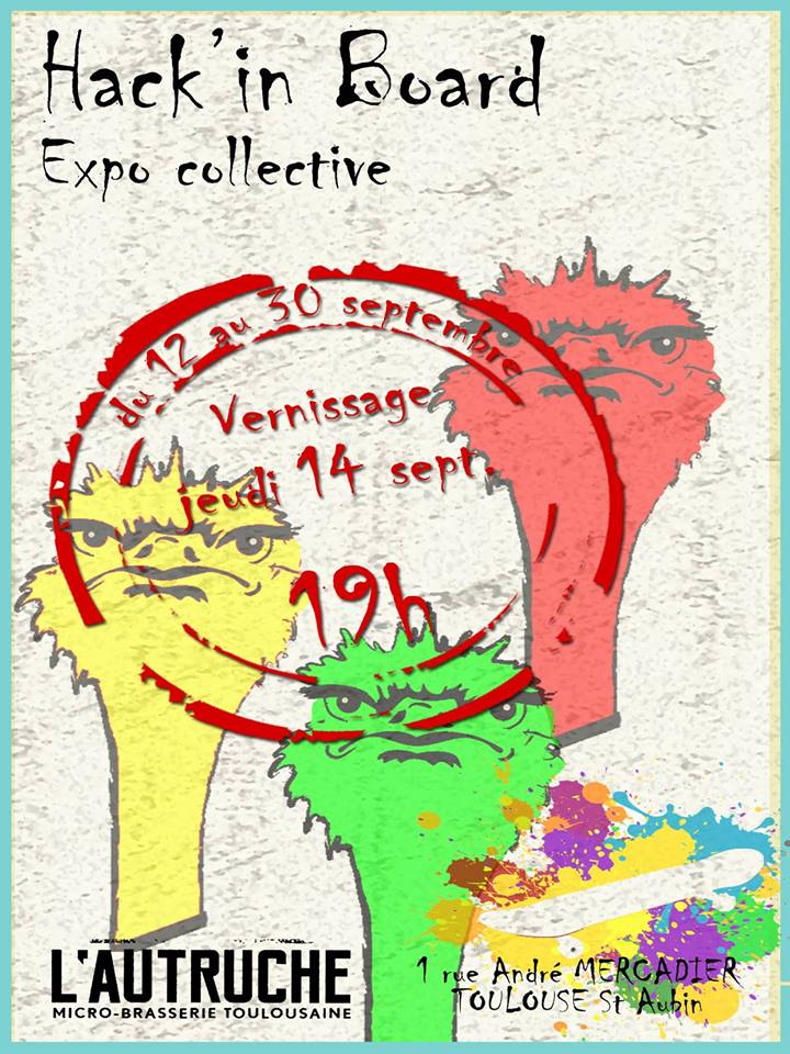 Expo collective de skates illustrés – Bar l&rsquo;Autruche