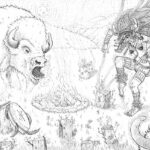 Cérémonie chamanique, esprit bison & totem