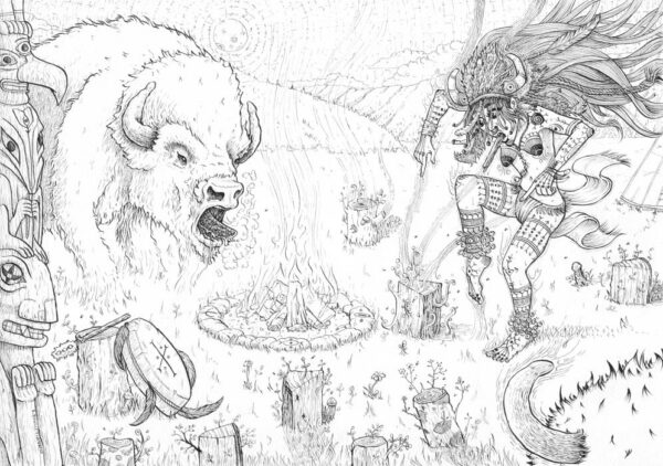 Cérémonie chamanique & bison