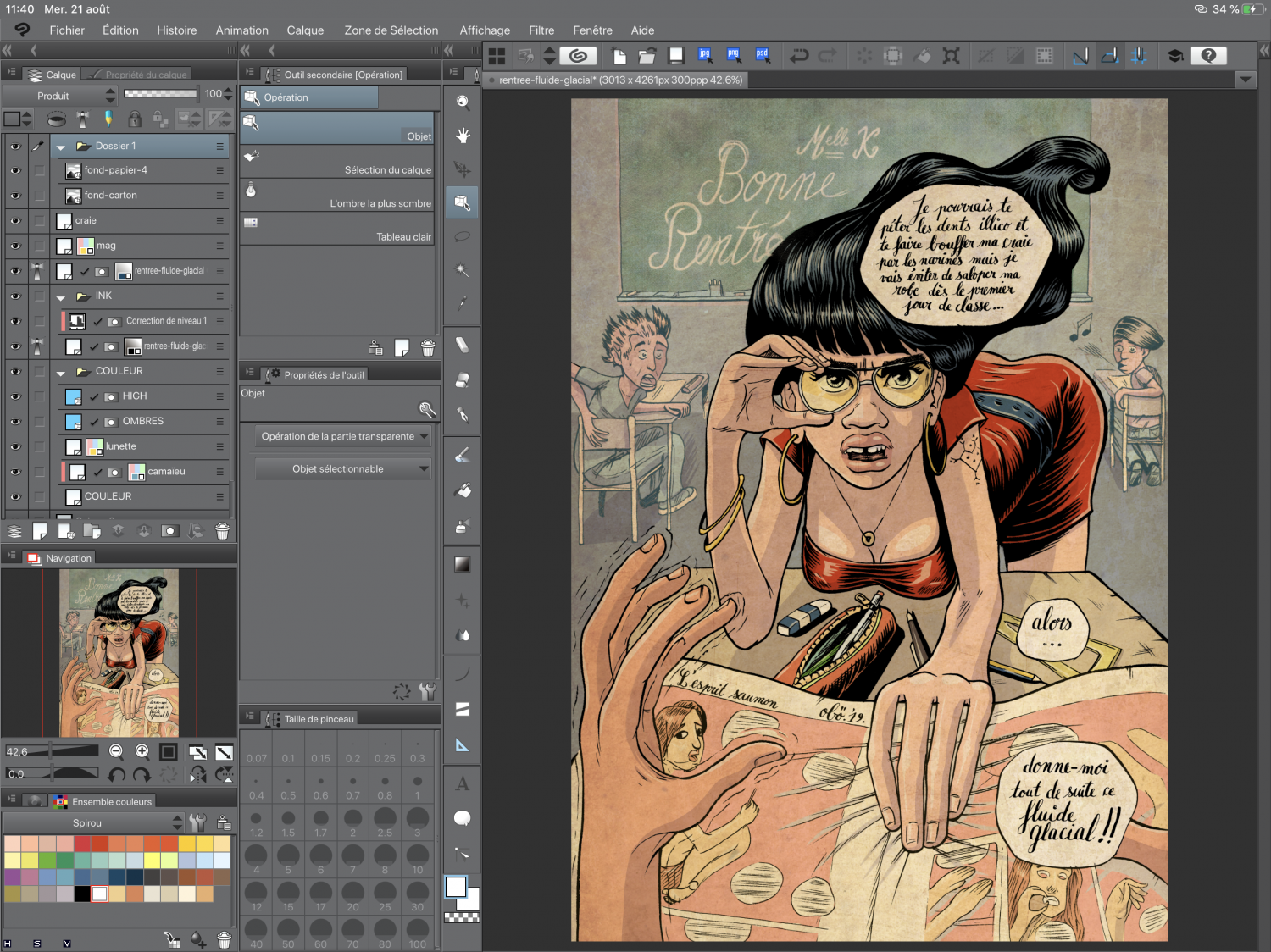 Mise en couleur / colorisation avec Clip Studio Paint CSP (Manga Studio)