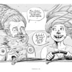 Un sadhu discute avec une jeune femme sur la place des Primates que nous sommes sur la planète, lors de la pandémie de CoviD