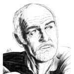 Portait en noir et blanc de Sean Connery