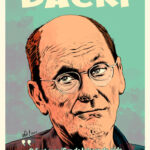 Jean Pierre Bacri : illustration de son portrait en couleur avec une citation