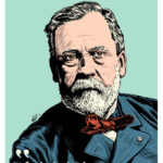 Illustration du portrait de Louis Pasteur noir et blanc