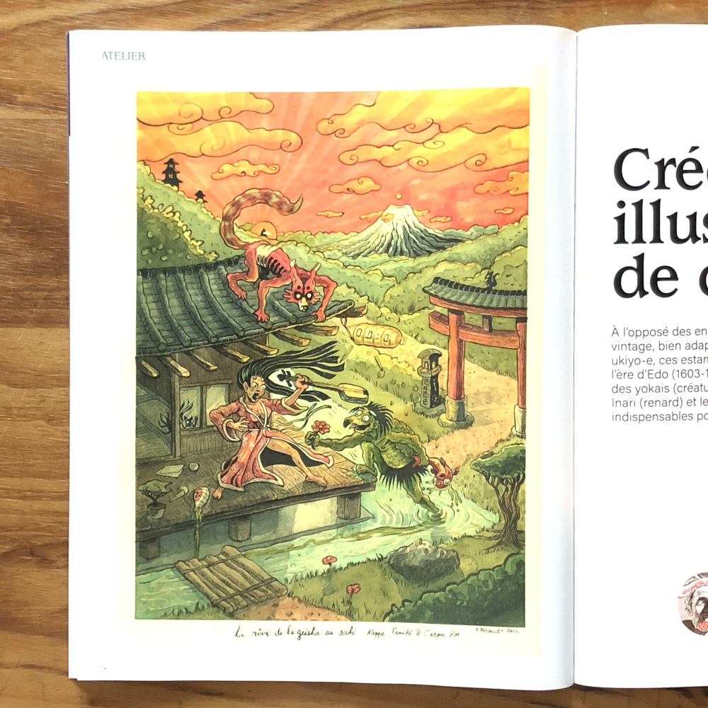 Be artist : tutoriel aquarelle sur illustration de couverture magazine