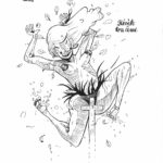 Planche originale “révèle ton âme" : un vieille sorcière vaudou danse devant une tombe