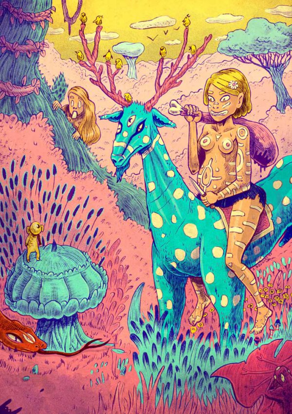 La chasseuse au cerf bleu