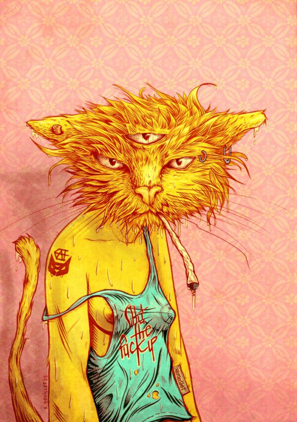 Chatte au troisième œil (rose)